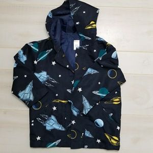 Kids Gymboree Rain Coat Size XS 3-4 Space Rockets